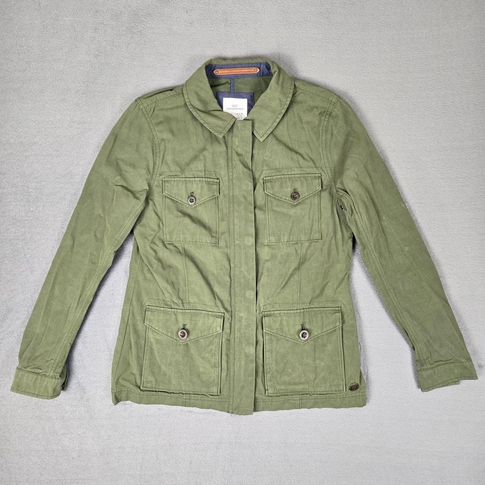 Vineyard Vines Waxed Cotton Parka Jacket XS Military Green Small Style 2O0164